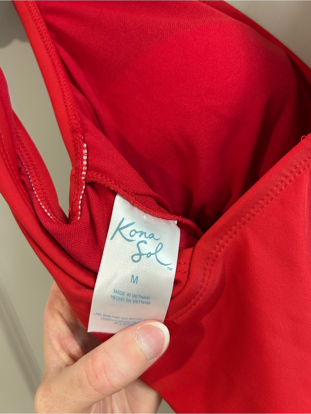 Kona Sol Bright Red One-Piece Swimsuit - Picture 4 of 4